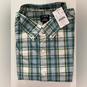 New Men’s J.Crew flex washed long sleeve button down shirt, size L